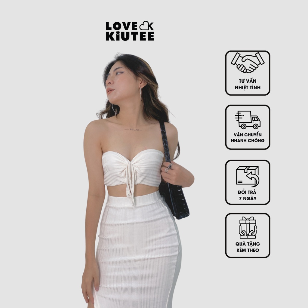 Áo ống ngắn kiểu cột dây cổ Dreamer Tube Top vải co dãn nhiều LOVEKIUTEE