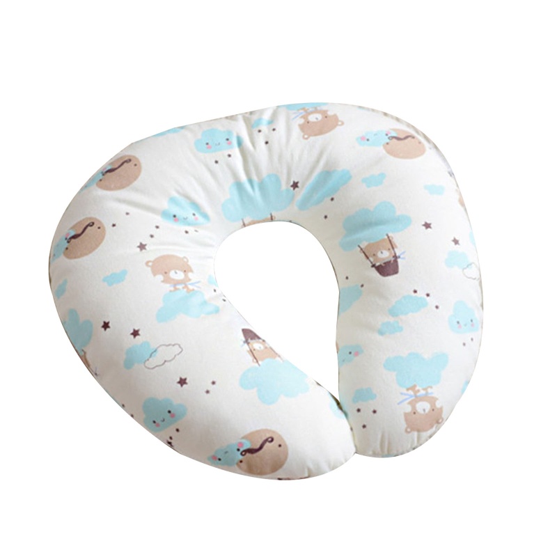 Gối Kê Cổ Chữ U Vải Cotton Hai Mặt Hỗ Trợ Đầu Cho Bé Sơ Sinh