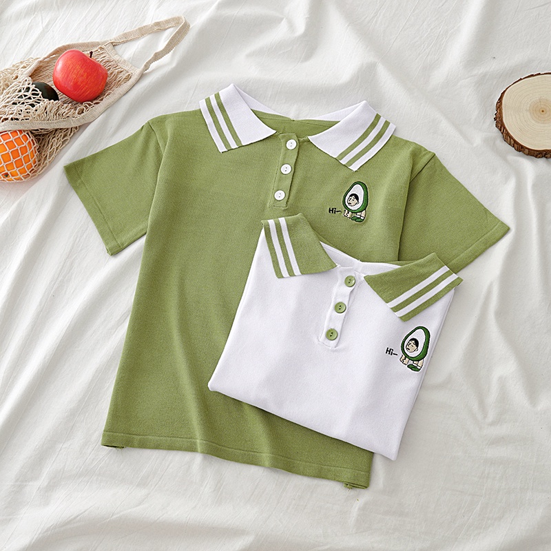 Heliar Xanh Lá Cây polo Áo Dệt Kim Cổ peter pan