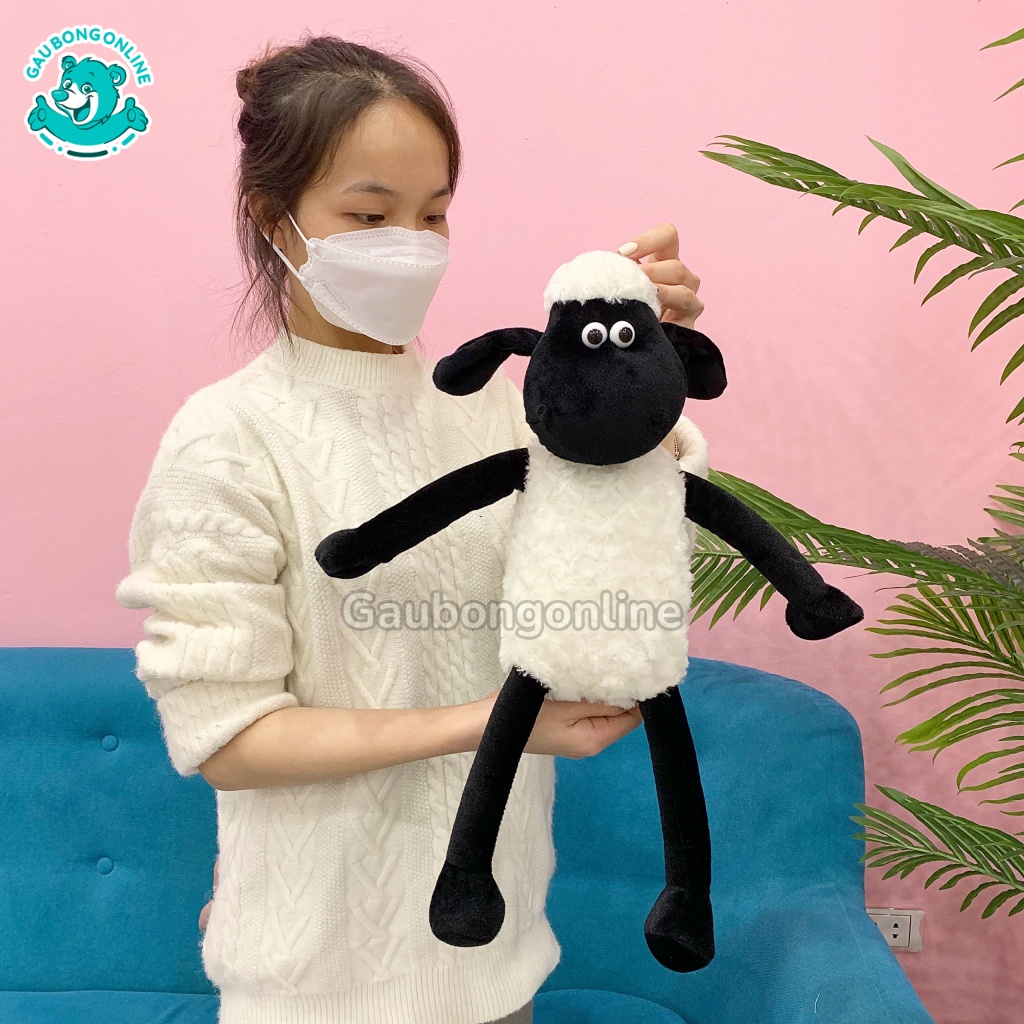 [Mã SKAMLSC095 giảm 10% tối đa 70K đơn 100K] Cừu bông Shaun The Sheep lông xoắn kích thước 50-65cm Gấu Bông Online