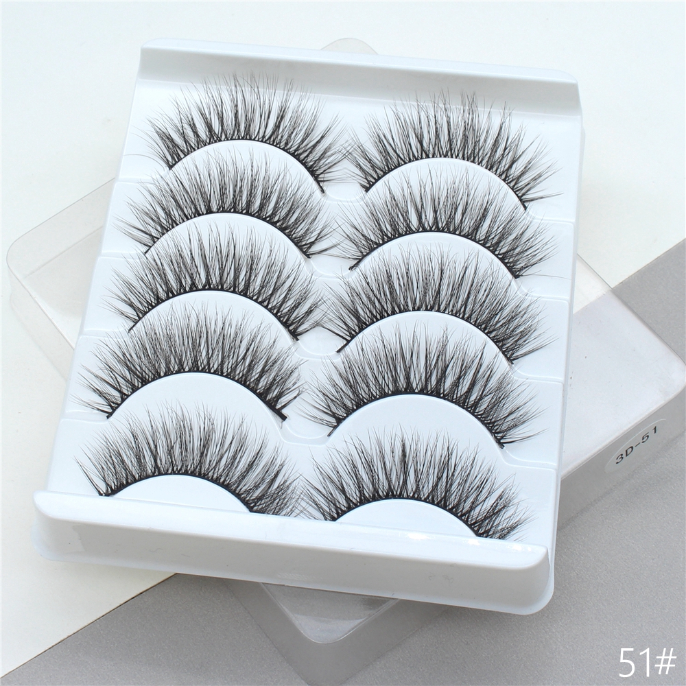 Bộ 5 Cặp Mi Giả 3D Dài Dày Tự Nhiên Dùng Trang Điểm Cho Nữ lông mi giả