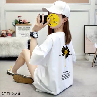 ÁO THUN TAY LỠ IN HAI MẶT HỌA TIẾT CÂY HỌA CỰC HOT - ATTL2M41