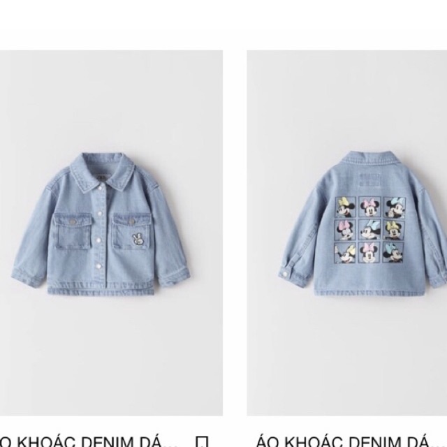 Áo khoác denim lưng Mickey cho bé gái