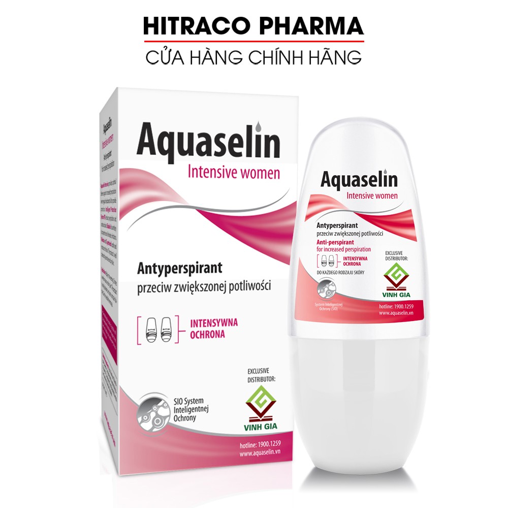 Aquaselin intensive women 50ml Lăn khử mùi không mùi cho nữ mồ hôi nách nhiều - Dùng cho mọi loại da