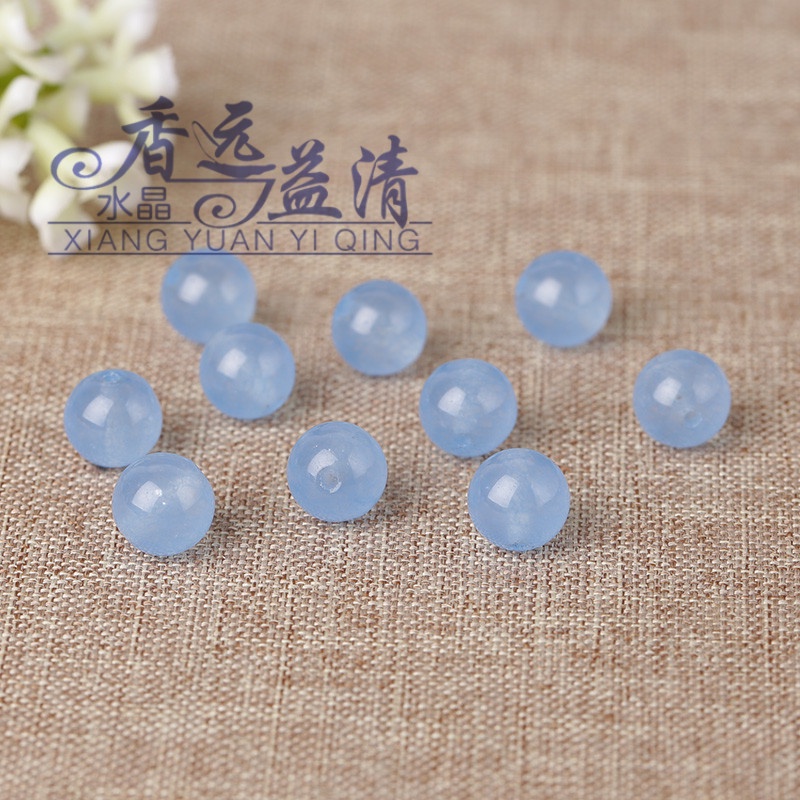 Chuỗi Hạt Pha Lê Xanh Dương Nhạt Tròn Dùng Làm Trang Sức Thủ Công Diy