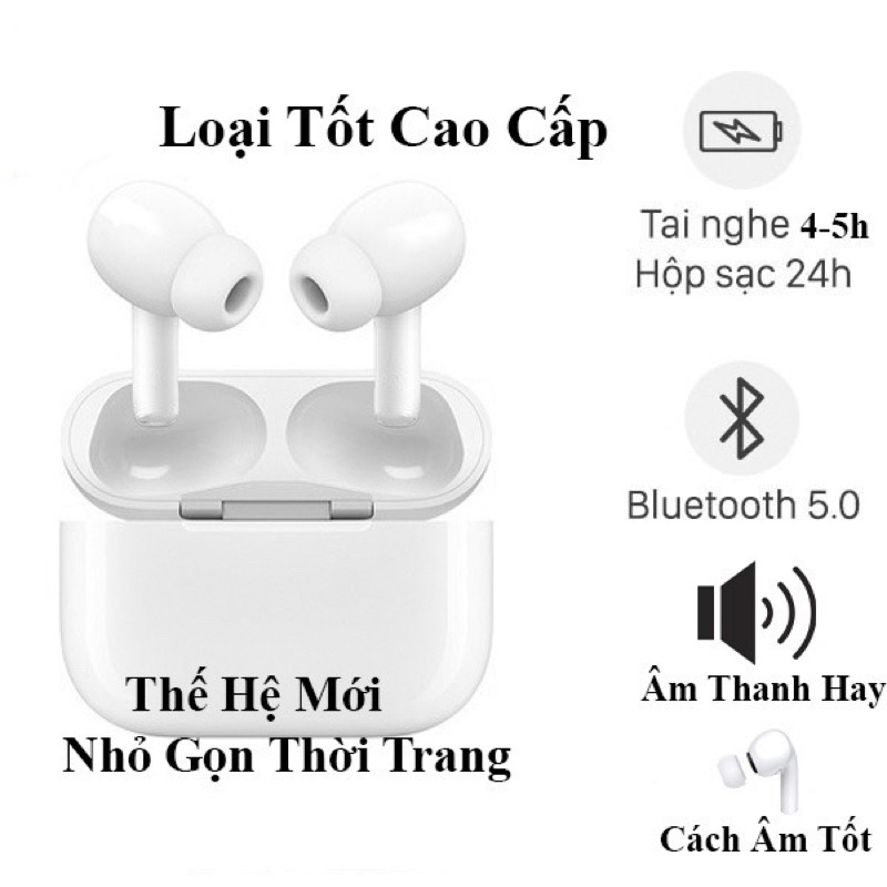 Tai nghe Bluetooth không dây đời mới Âm thanh hay- Cảm ứng - đổi tên cao cấp
