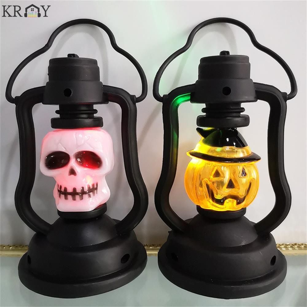 Đèn ngủ 7 màu hình đầu lâu/quả bí ngô độc đáo trang trí Halloween