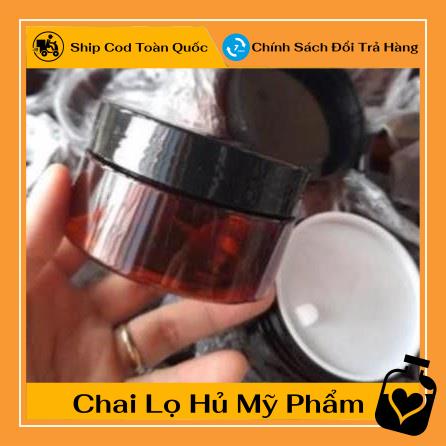 Hủ Đựng Kem ❤ TOP GIÁ RẺ ❤ Hũ nhựa pet Nâu,Đen 100g đựng mỹ phẩm, thực phẩm, đồ khô, ngũ cốc