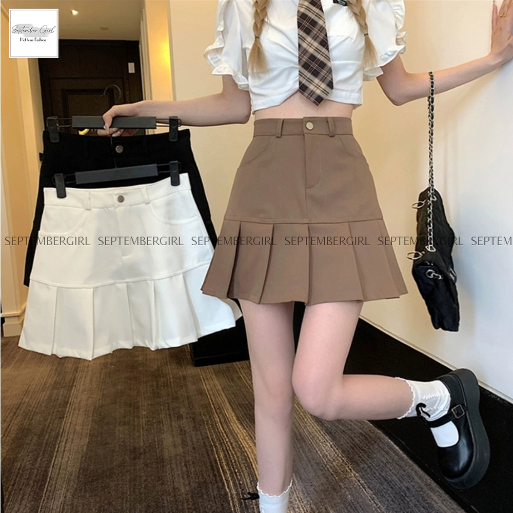 Chân Váy Kaki Loại 1 Dập Ly *FREESHIP* Thời Trang SEPTEMBERGIRL - WM SKIRT 001V1