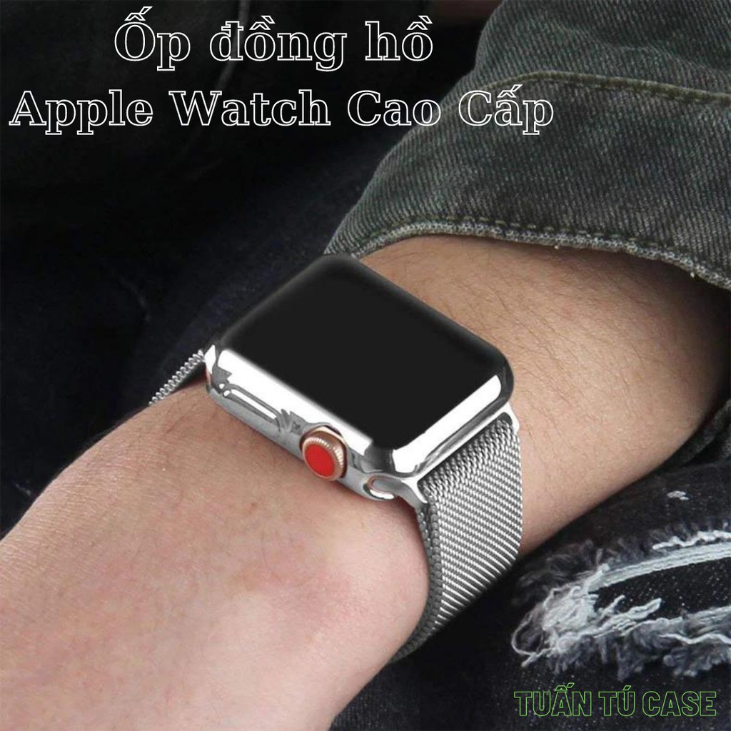 Ốp Bảo Vệ Kèm Dán Cường Lực cho Apple Watch Series SE | 6/5/4/3/2/1 38mm 40mm 42mm 44mm