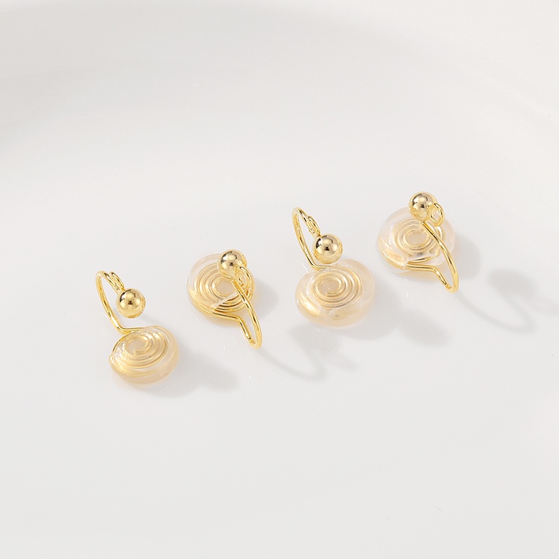 One Cặp Khuyên Tai Kẹp Vành Tai Hình Chữ C Trong Suốt Chống Đau Tai