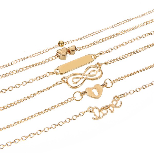 Set 5/ 6 vòng đeo tay đính đá thời trang nhiều kiểu dáng cá tính dành cho nữ