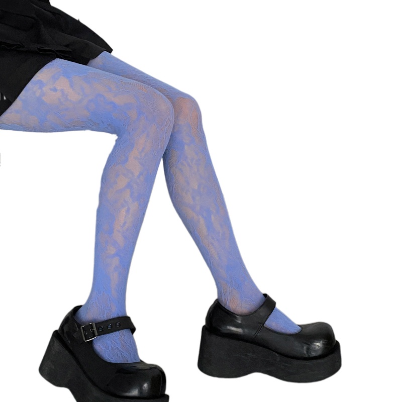 Youyo Quần Tất Lưới Nhiều Màu Họa Tiết Ren Hoa Phong Cách Gothic Gợi Cảm Cho Nữ