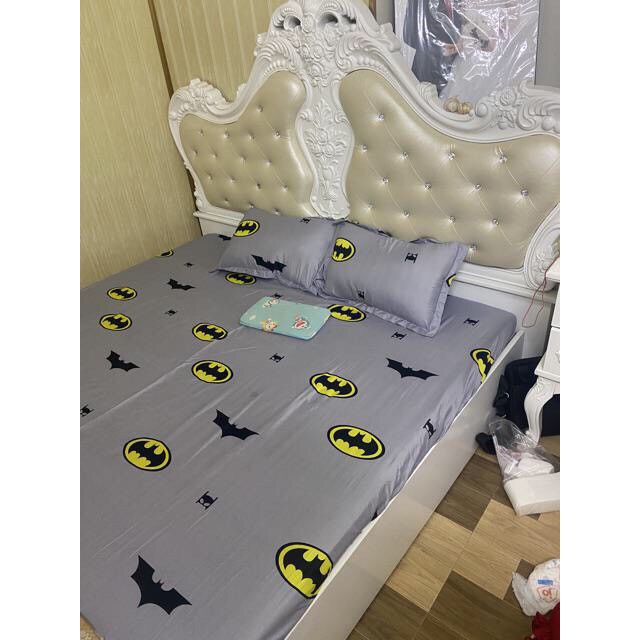 Bộ ga gối poly 1m2 x 2m mẫu batman - 1 ga 2 vỏ gối nằm 45 x 65 cm mới 2021