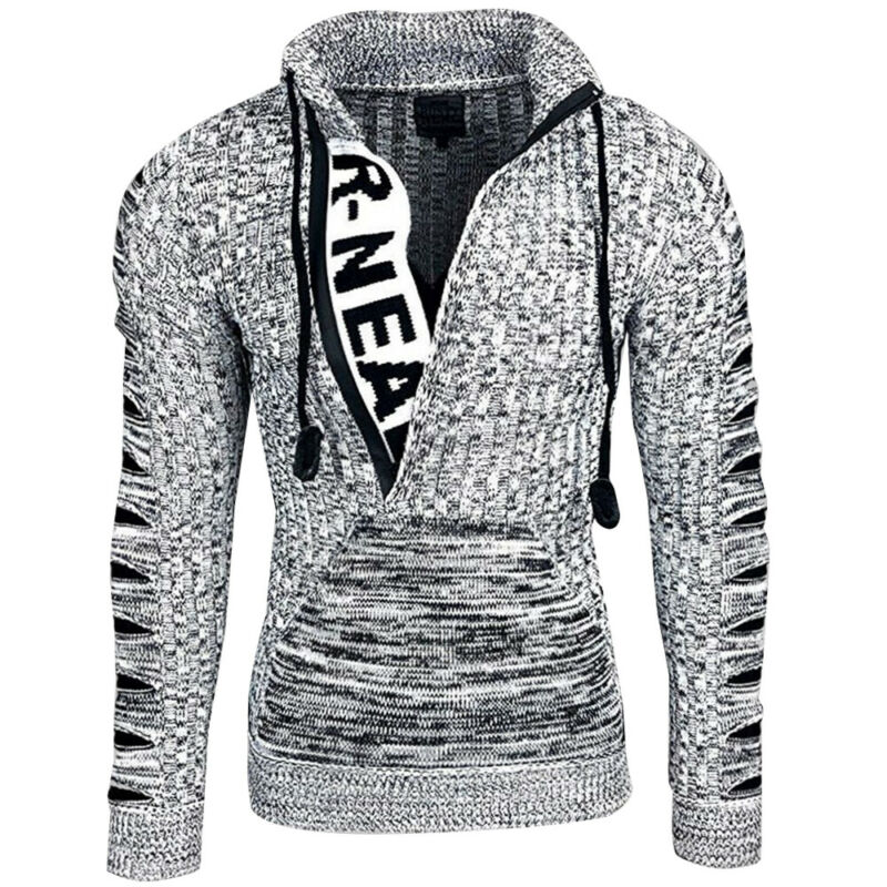 Men Long Sleeve Sweater Coat Casual Winter Warm Zipper Outwear