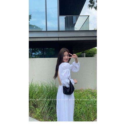 Đầm dài tay phồng hở lưng koreastyle
