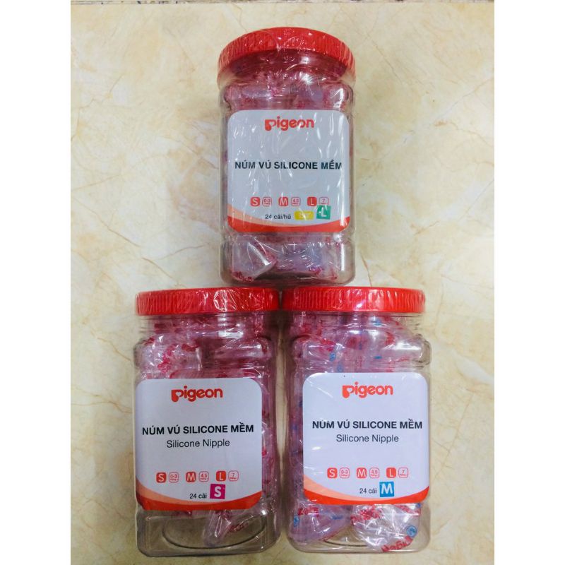 Núm Vú Silicone Siêu Mềm Pigeon