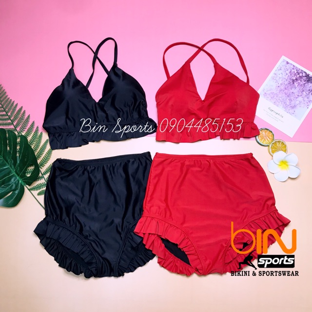 Đồ Bơi Nữ Đi Biển Hai Mảnh Viền Bèo BHV011 | BigBuy360 - bigbuy360.vn