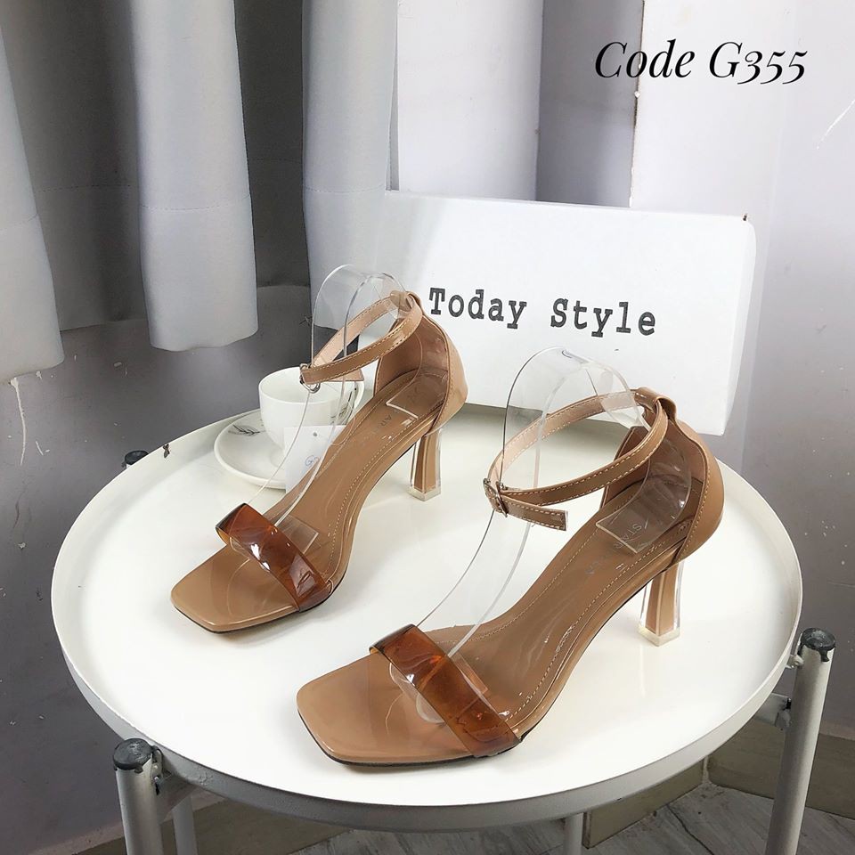 Sandal gót nhọn đơn giản Today Style da mềm 5p G355