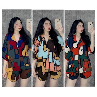 Đồ ngủ đồ bộ pijama mặc nhà chất lụa manggo họa tiết lập thể siêu hot, lụa hàn cao cấp
