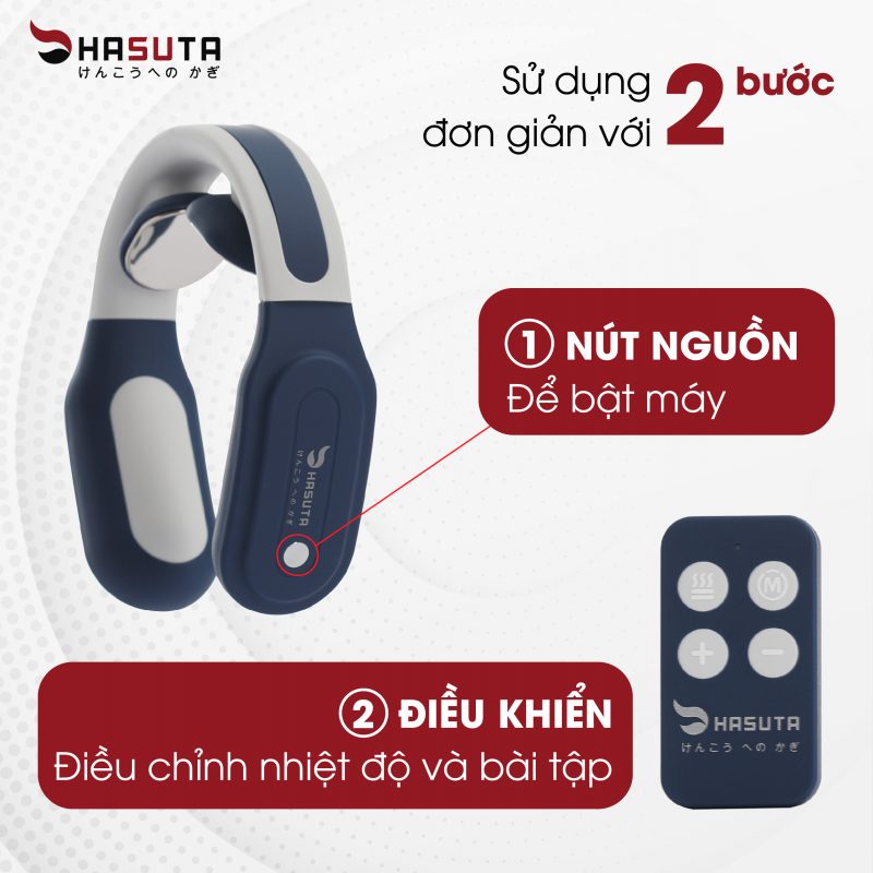 Máy massage cổ Hasuta HMN-160 Massage bằng cơ chế xung điện TENS ( giúp giảm đau cổ vai gáy )