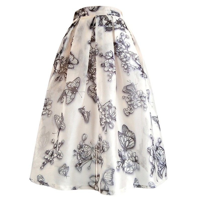 Chân Váy Dài Lưng Cao Dáng Ôm In Họa Tiết Hoa Phong Cách Mori Thời Trang Cho Nữ