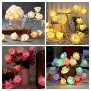 • HCM •Dây Đèn LED Hoa Hồng 10/20/30/50 Bóng Trang Trí Lãng Mạn