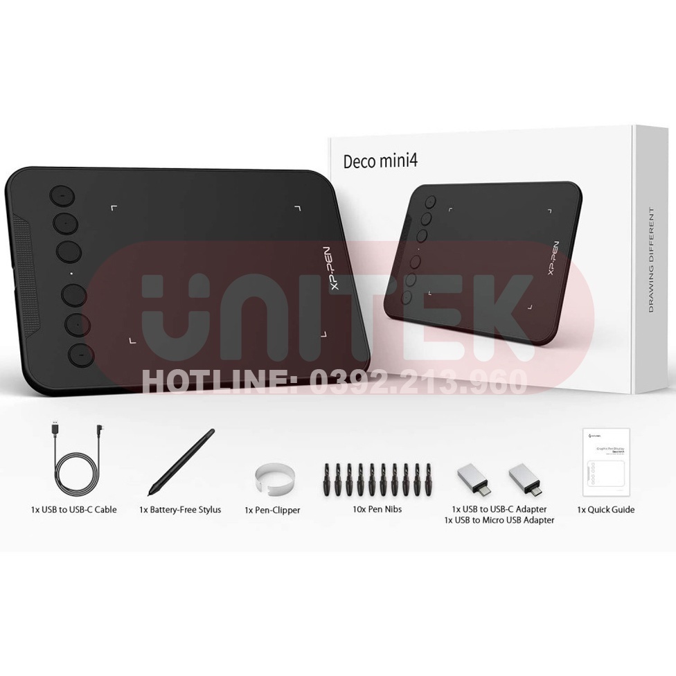 Bảng vẽ điện tử XP-Pen DECO Mini4 Android 8192 Mức Lực Nhấn cao cấp - Bảng vẽ điện tử XP-Pen DECO chính hãng