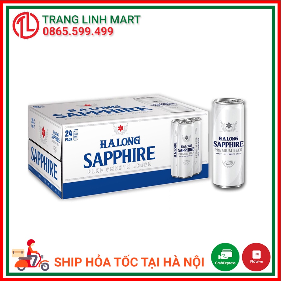 Thùng Bia Lon Hạ Long Sapphire 24 Lon Cao 330ml