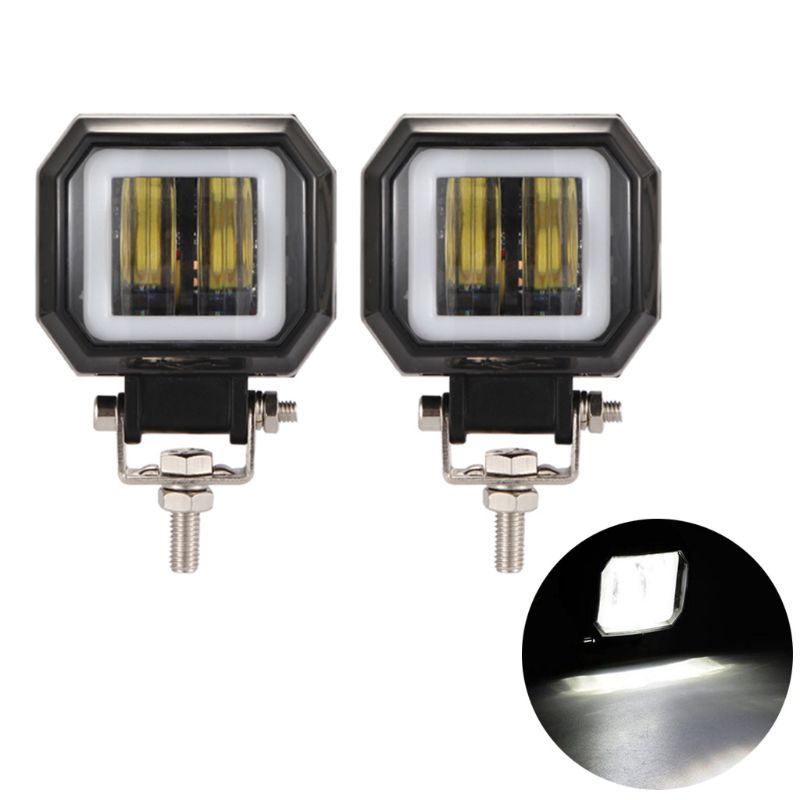 Set 2 Thanh Đèn LED Sương Mù Hình Vuông 40W Dành Cho Ô Tô / Xe Tải / Tàu Thuyền