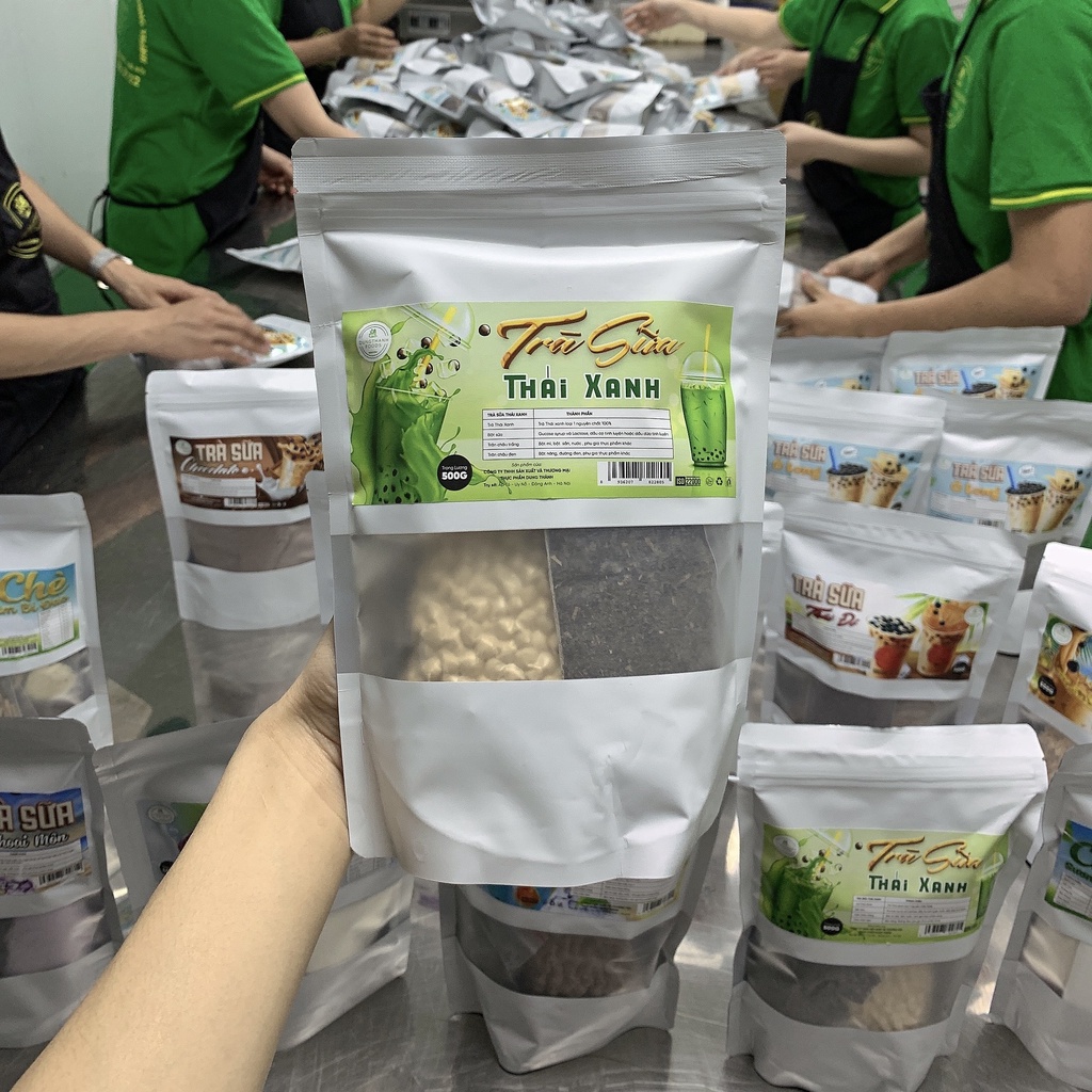Set trà sữa tự pha phúc long, thái xanh, thái đỏ, khoai môn, gạo rang hoa đậu biếc, chocolate