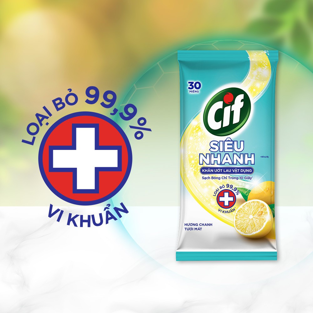 Combo 4 Khăn ướt lau vật dụng Cif Siêu Nhanh