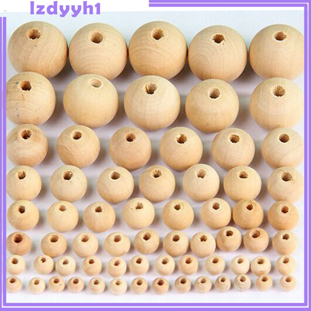 Set 50 Hạt Gỗ Tròn Tự Nhiên Dùng Làm Trang Sức Diy
