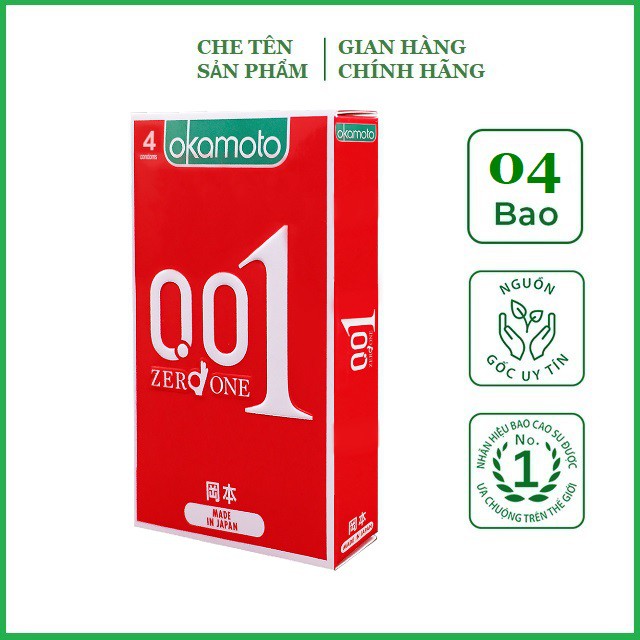 Bao Cao su Siêu mỏng Vượt Trội Cao cấp Okamoto 0.01