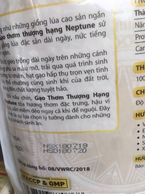 GẠO THƠM THƯỢNG HẠNG NEPTUNE 5kg