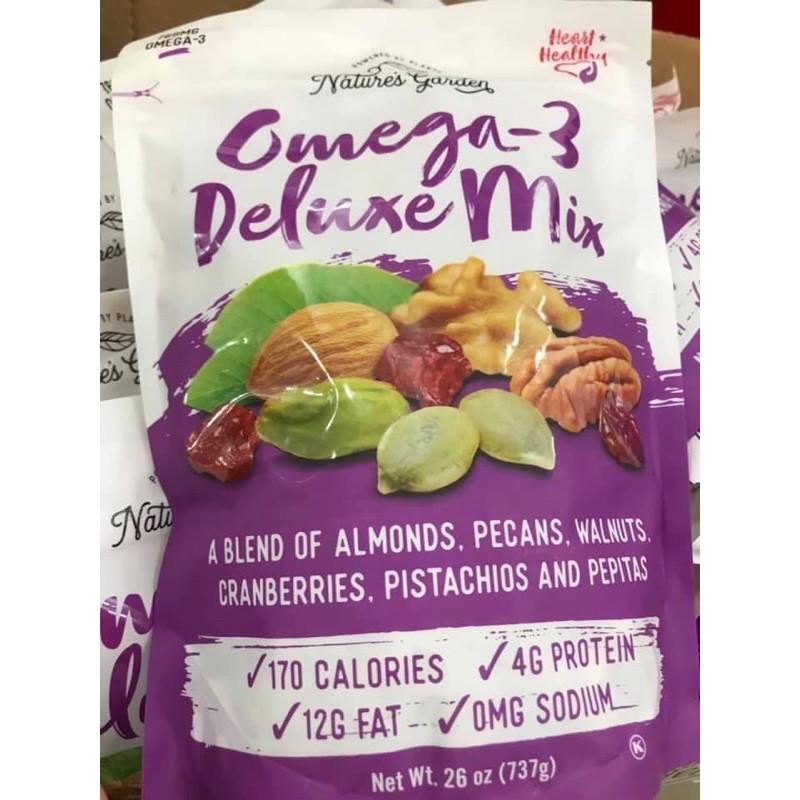 [hsd 9/2022]Hạt Sấy Tổng Hợp Mỹ Nature's Garden Omega 3 Deluxe Mix 737G (CHUẨN USA)