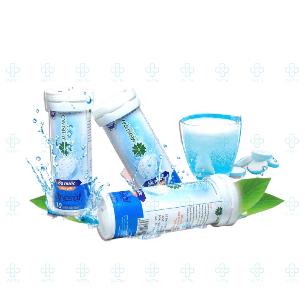 Viên Sủi Điện Giải Medstand - Oresol, bù nước và chất điện giải, dùng sau khi chơi thể thao, bị sốt, mất nước (10 viên)