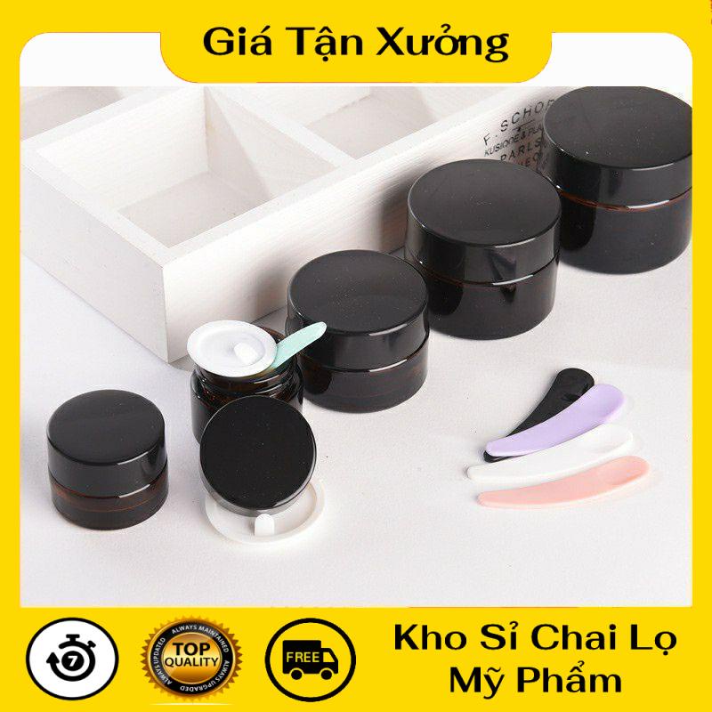 Hũ Chiết Mỹ Phẩm ✿ TRÙM SỈ ✿ Hũ Chiết Kem Thủy Tinh Nâu 5g,10g,15g,20g đựng kem face , phụ kiện du lịch