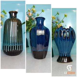 Lọ Hoa Sứ - Men Hoả Biến Đá - Gốm Sứ Bát Tràng - Bình Hoa Trang Trí - Decor Nội Thất