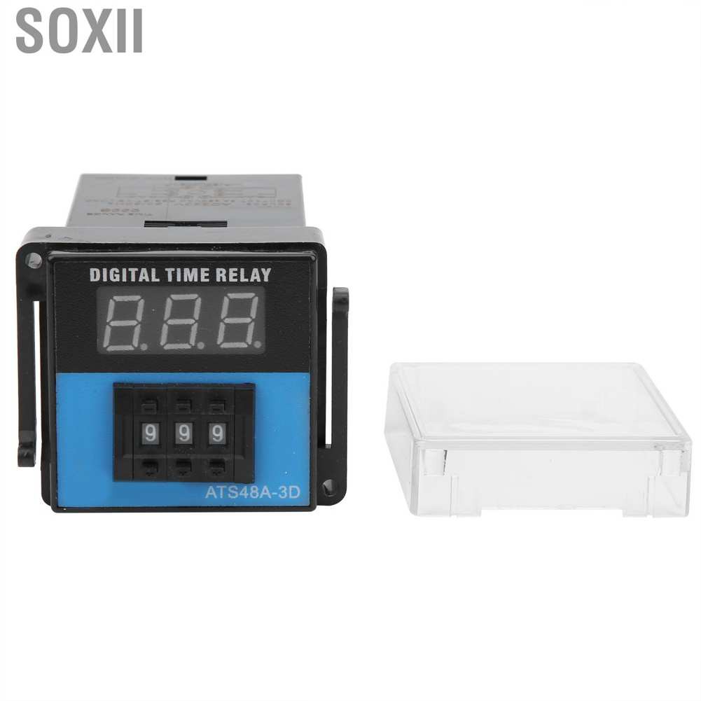 Soxii Time Relay  Digital Display Cycle Delay Switch Controller Timing Module ATS48A‑3D Timer 220V