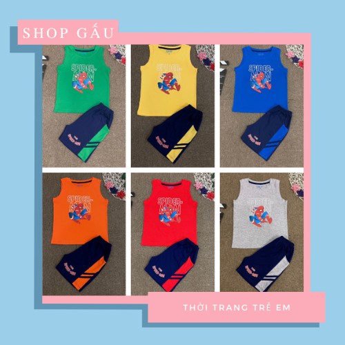Bộ Sát Nách In Hình Siêu Nhân - Bộ Ba Lỗ Người Nhện Cho Bé Trai Sz 1-8T