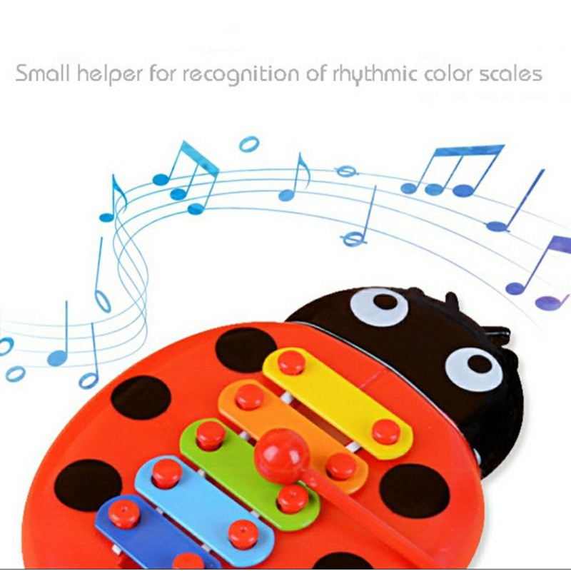 Đàn xylophone 5 phím giá đỡ hình bọ rùa cho bé