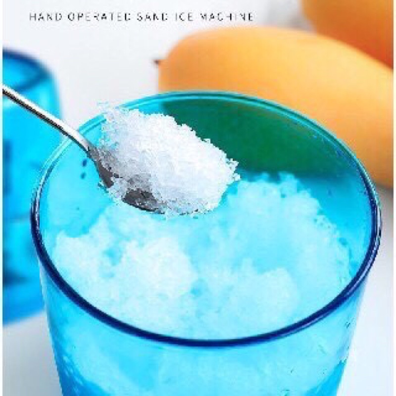 Máy xay đá bào mini, máy bào đá bằng tay 2 lưỡi màu xanh, bào đá tuyết cực mịn.