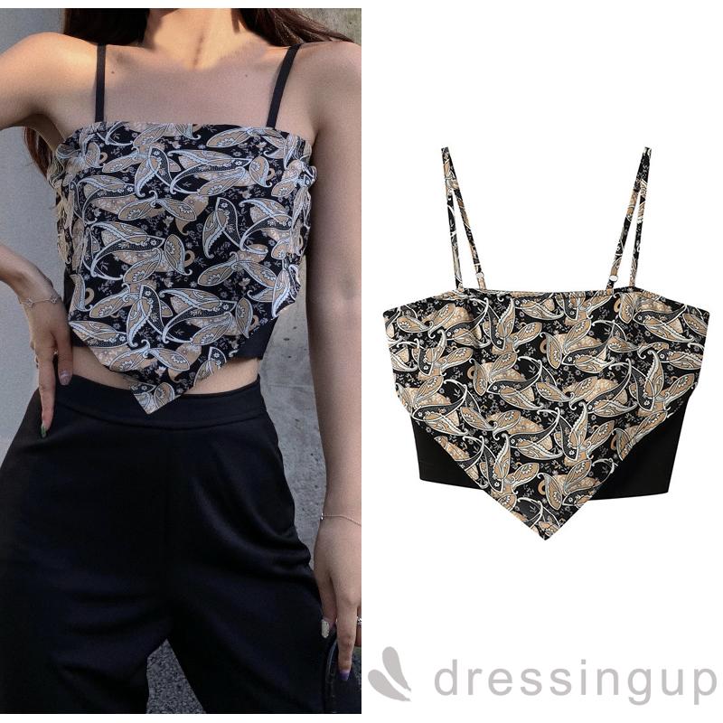 Áo Hai Dây Hở Lưng In Hình Bướm Gợi Cảm Cho Nữ