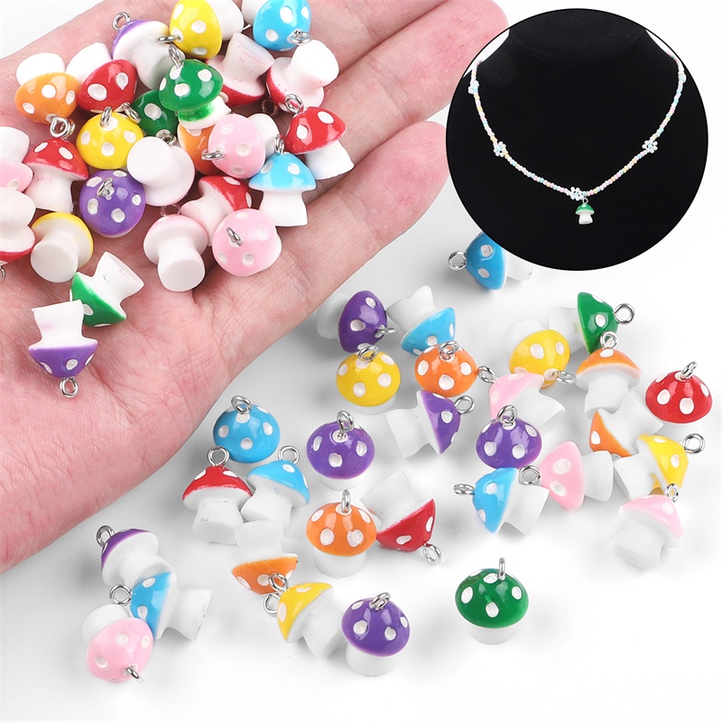 Mặt Dây Chuyền Hình Cây Nấm Bằng Nhựa Kích Thước 12X16mm