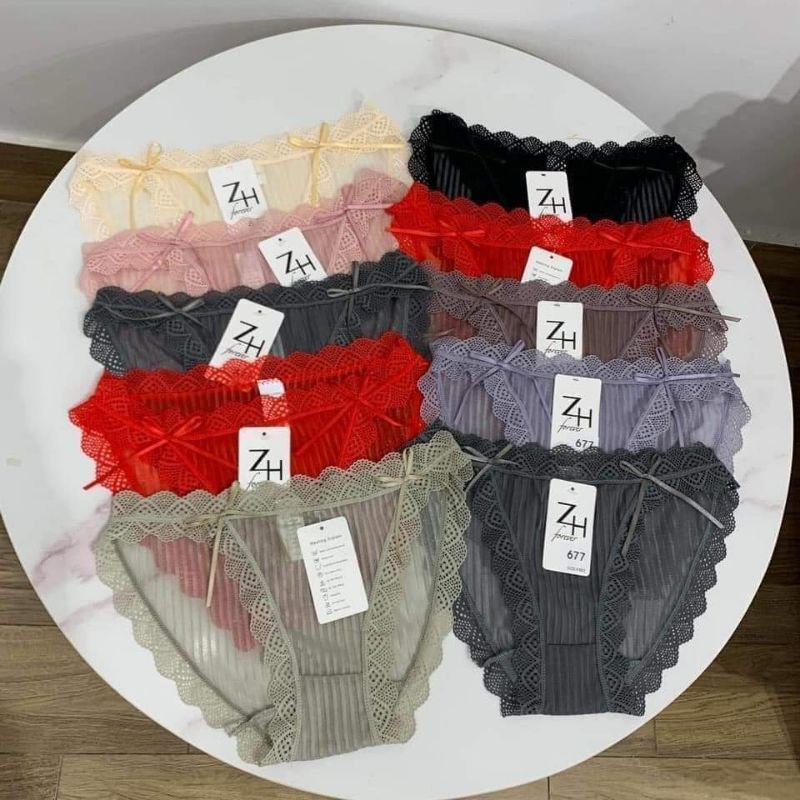 Set 10 quần lót trơn nơ Thái Lan