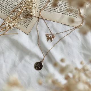 [ẢNH THẬT]𝐃𝐄𝐌𝐈 SET 2 vòng cổ nữ Hàn quốc✨ demi-025 dây chuyền mặt cánh bướm kết hợp với mặt tròn phong cách Âu Mỹ