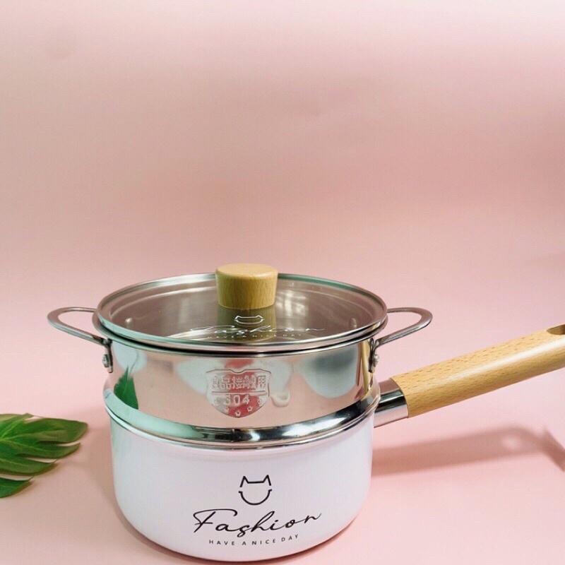 Nồi chảo Fashion, Bộ nồi chảo kèm xửng hấp cho bé ăn dặm quà tặng hấp dẫn