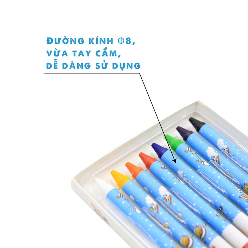 Bút sáp màu Oringa Hồng Hà 8106 Binkids hôp 18 bút màu sáp khác nhau đồ dùng học tập dành cho học sinh  BS02