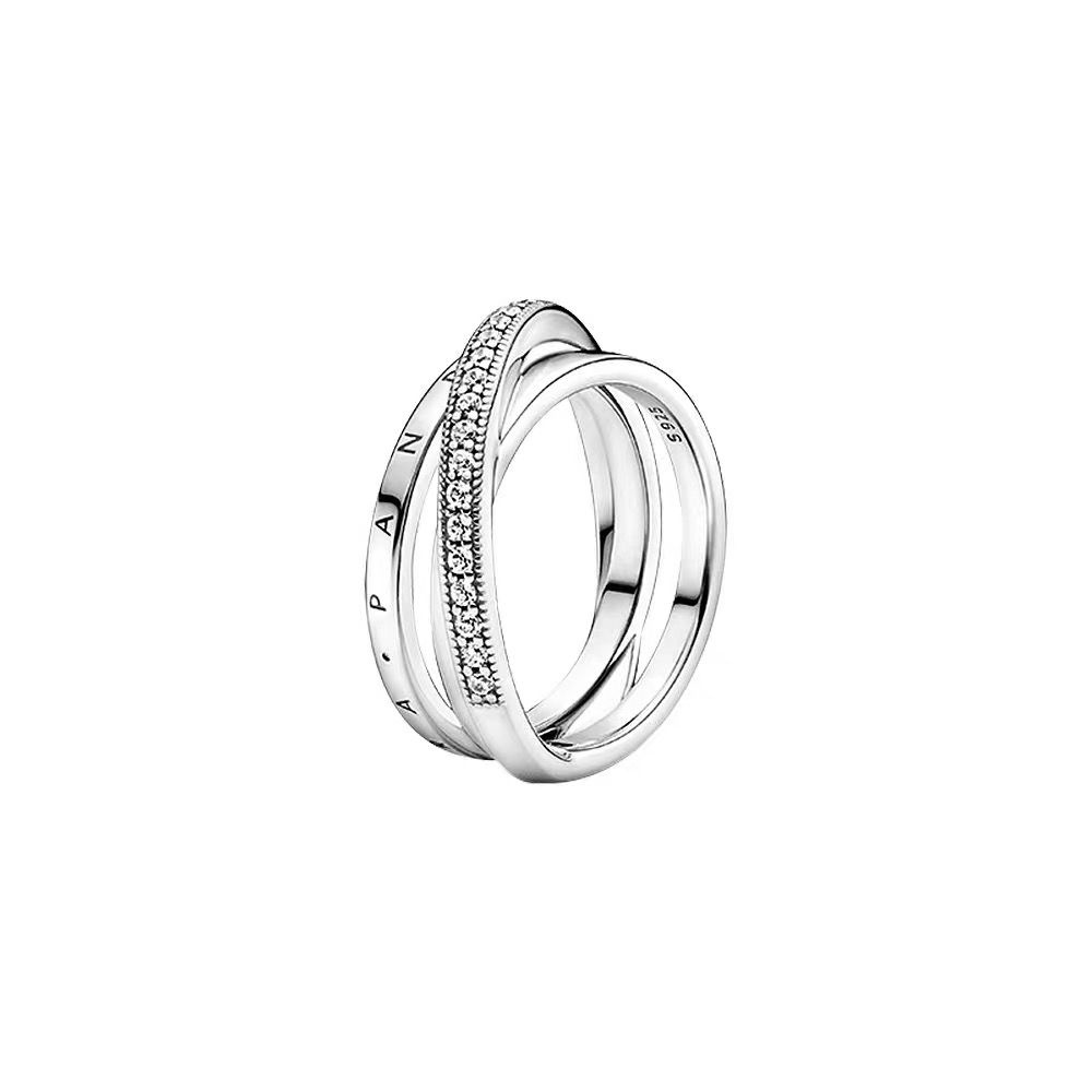 PANDORA Nhẫn Đính Hôn Bạc 925 Thiết Kế Độc Đáo Cho Nữ